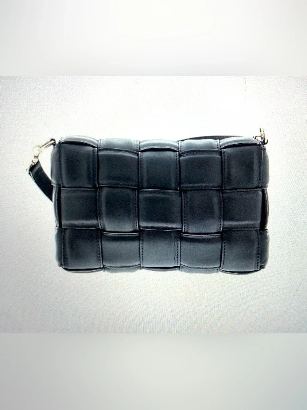 Unica! Firenze Black Bag Genuine Leather Crossbody Purse Quilted Made in Italy - Picture 3 of 10